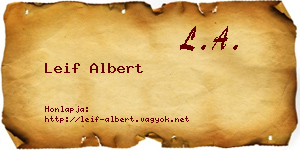Leif Albert névjegykártya